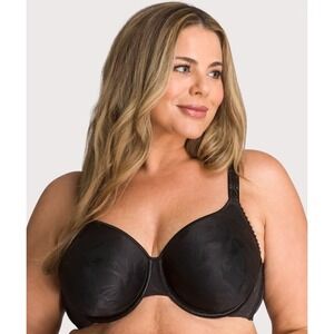 Fayreform Profile Perfect Contour Underwire Bra Black Floral Full Coverage 36FF